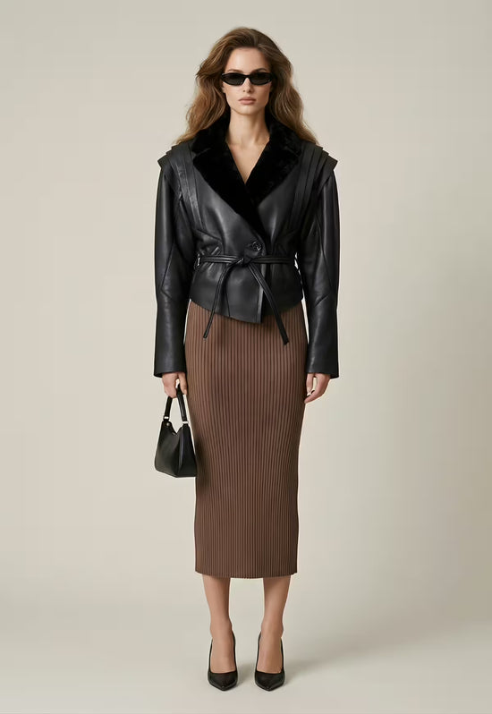 Shearling Lammfelljacke - Edler Contemporary Stil mit figurbetonter Form