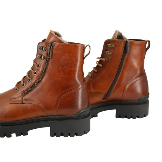 Lammfell Herren Straßenschuhe Modell 378a Braun