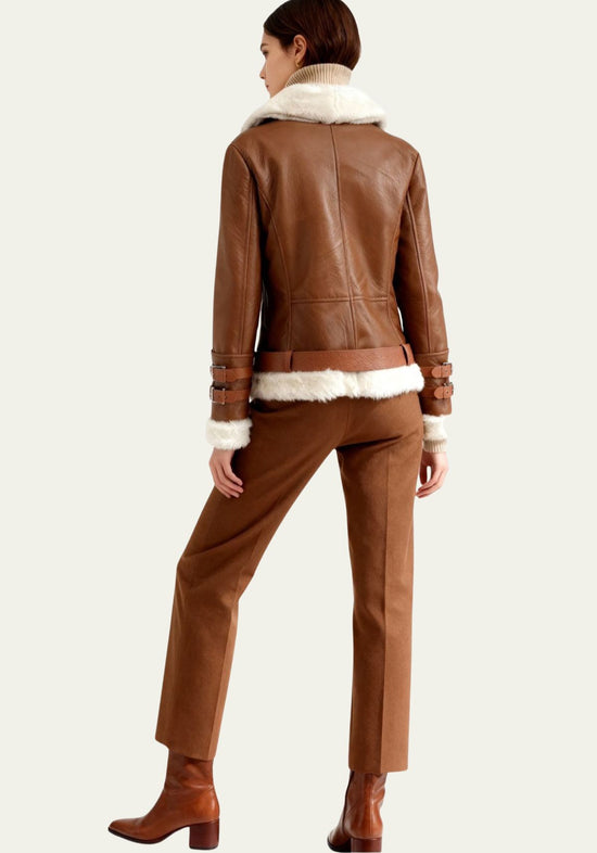 Shearling Lammfelljacke – Edler Komfort im stilvollen Fliegerstyle