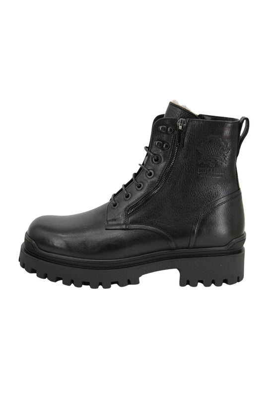 Lammfell Herren Straßenschuhe Modell 0692 Schwarz