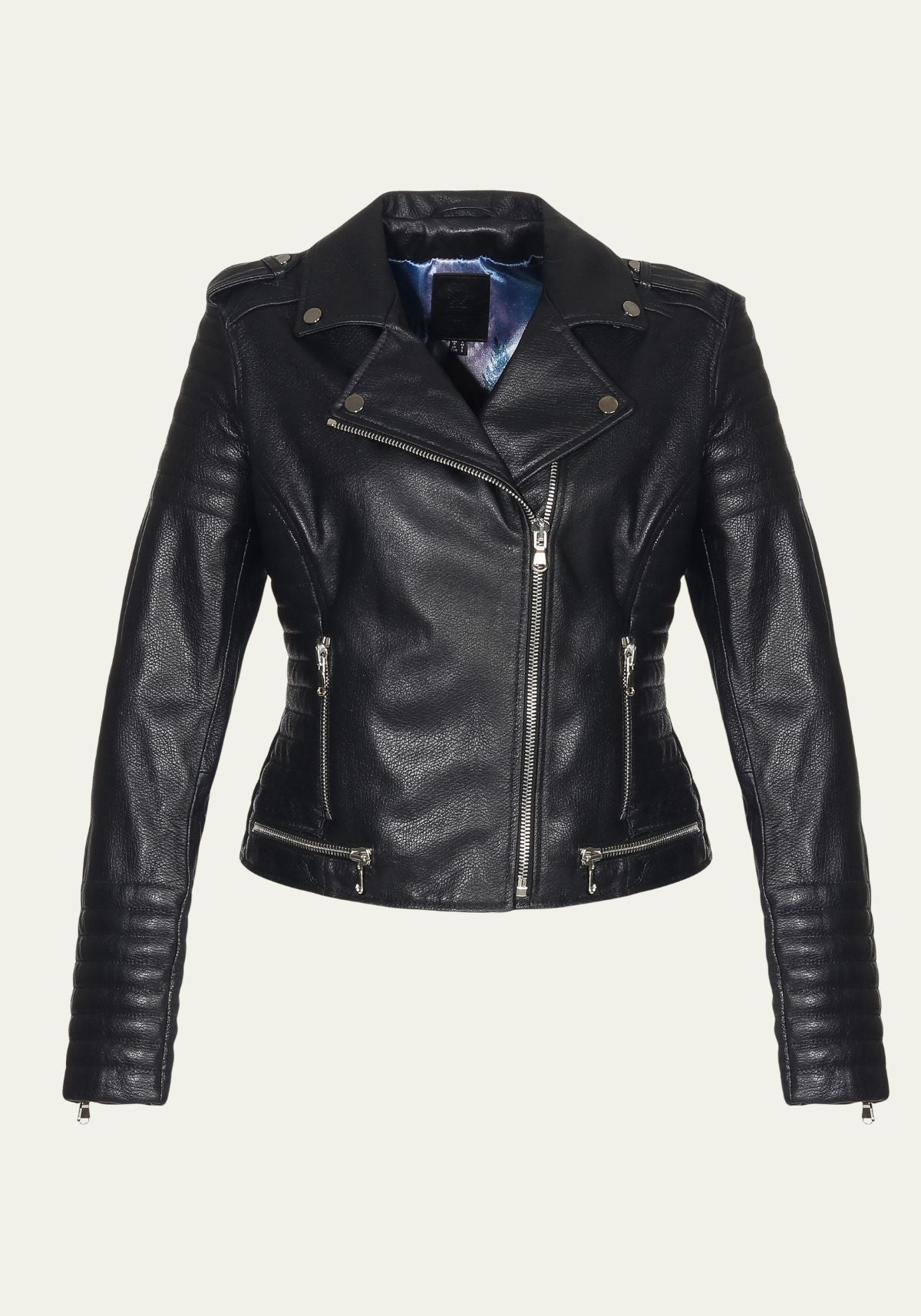 Damen Lederjacke mit Revers aus Lammnappa