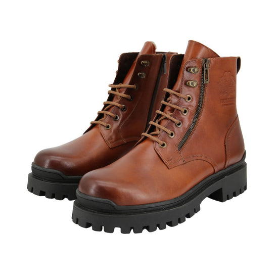 Lammfell Herren Straßenschuhe Modell 378a Braun