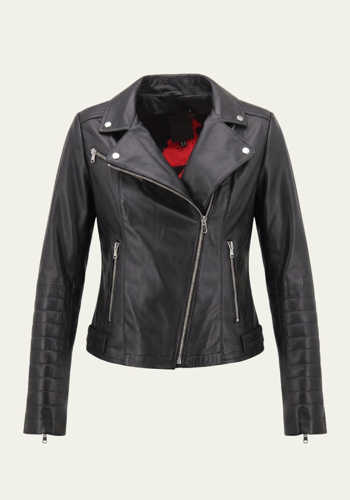 Damen Lederjacke aus Lammnappa im Biker-Look – ARDOLA