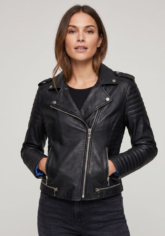 Damen Lederjacke mit Revers aus Lammnappa