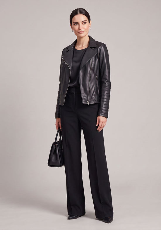 Damen Lederjacke aus Lammnappa im Biker-Look – ARDOLA
