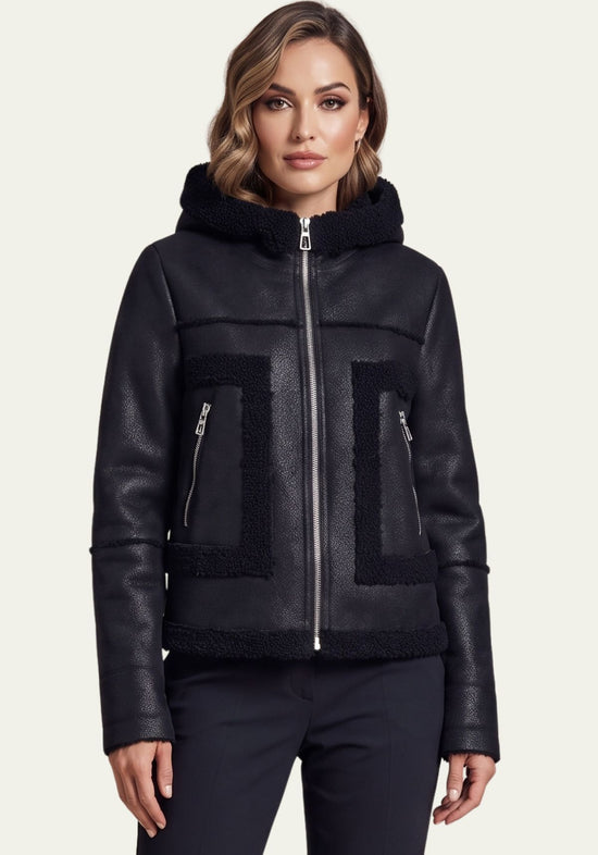 Lammfelljacke im Urban-Look – Mit Kapuze für maximalen Komfort