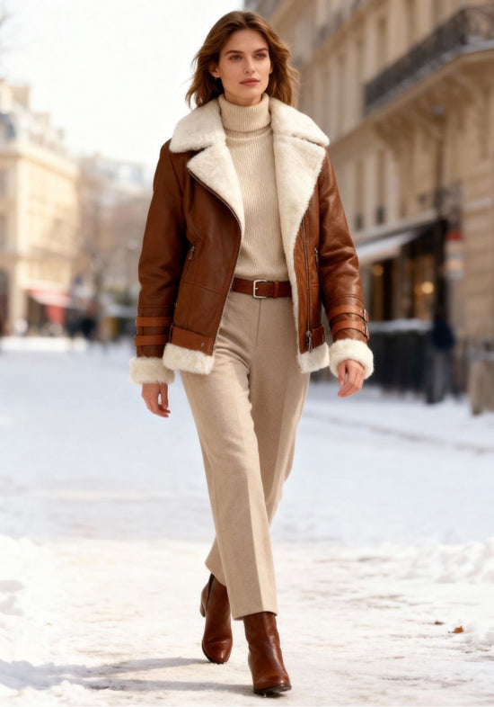 Shearling Lammfelljacke – Edler Komfort im stilvollen Fliegerstyle