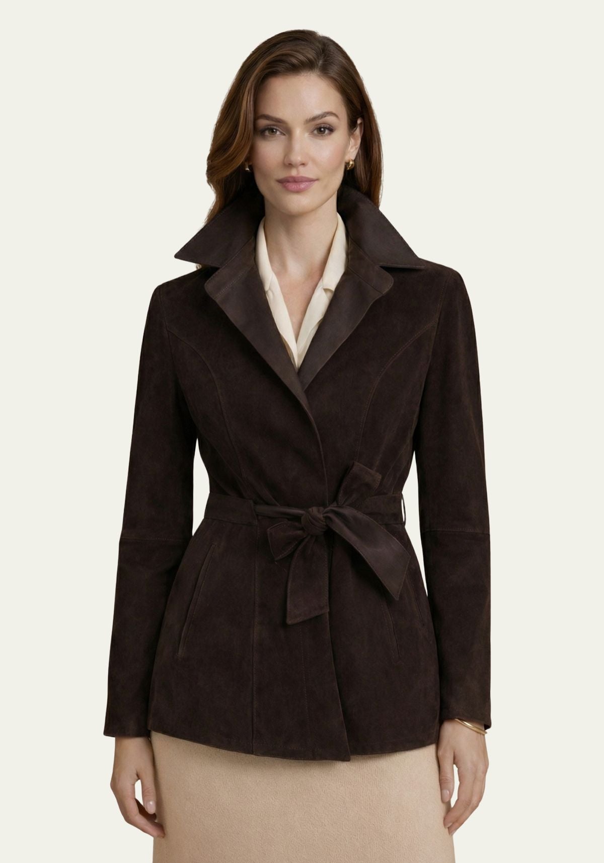 Wendejacke aus Ziegenveloursleder Dunkelbraun Z-005 – Zwei Looks in Einem