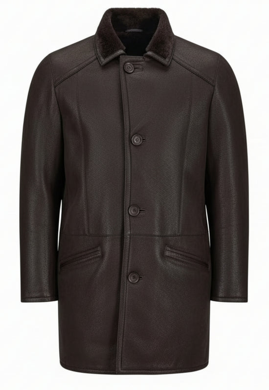 Herren Lammfellmantel Antonio Braun