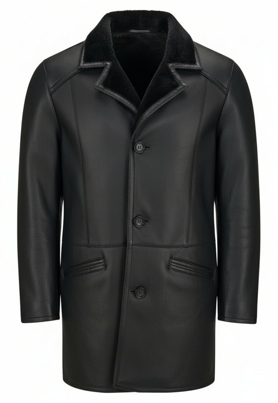 Herren Lammfellmantel Antonio Schwarz