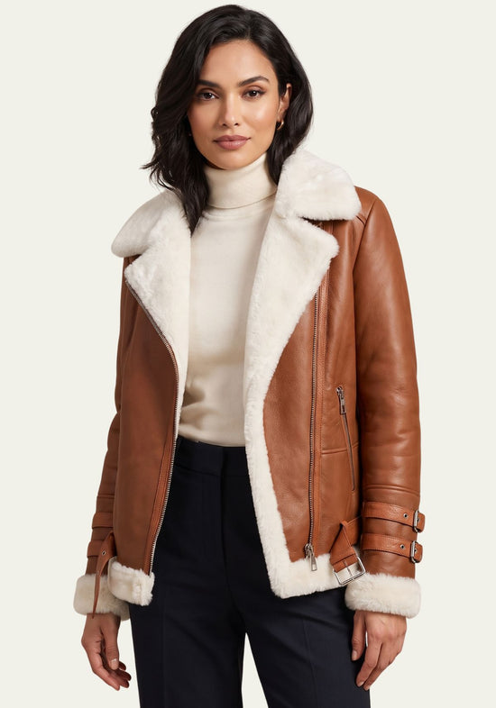 Shearling Lammfelljacke – Edler Komfort im stilvollen Fliegerstyle