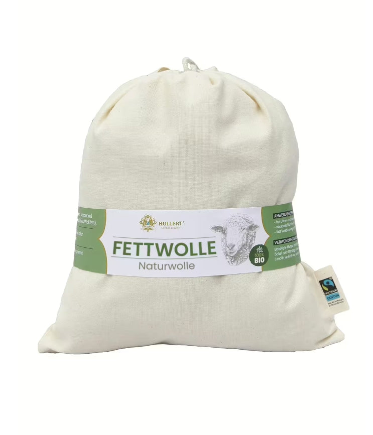 Bio-Fettwolle 100g - Natürliche Lammfellpflege