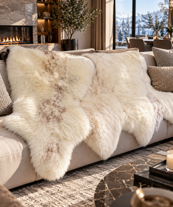 Skóra jagnięca w kolorze kremowym  Beige Élégance – naturalne cętkowanie