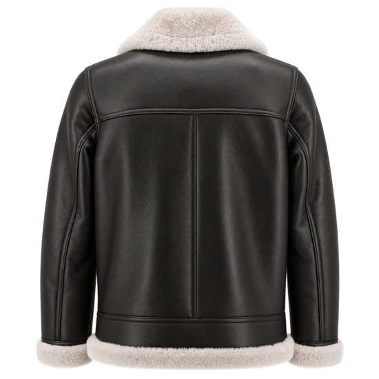 Premium men’s lambskin jacket JAMES Espresso / White
