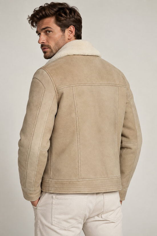GREGOR Premium Men’s Lambskin Jacket in Beige