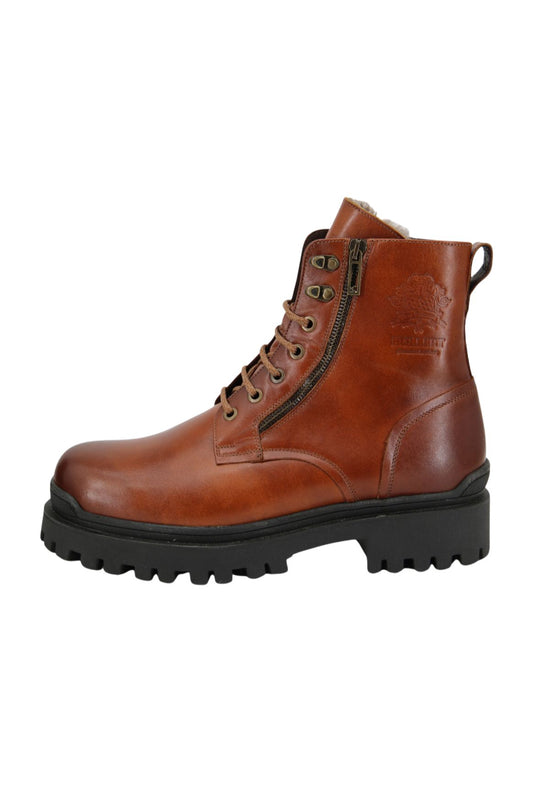 Lammfell Herren Straßenschuhe Modell 378a Braun