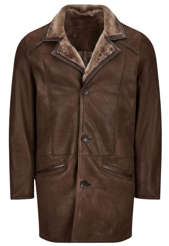 Antonio – Exklusiver Herren Lammfellmantel in Chocolate
