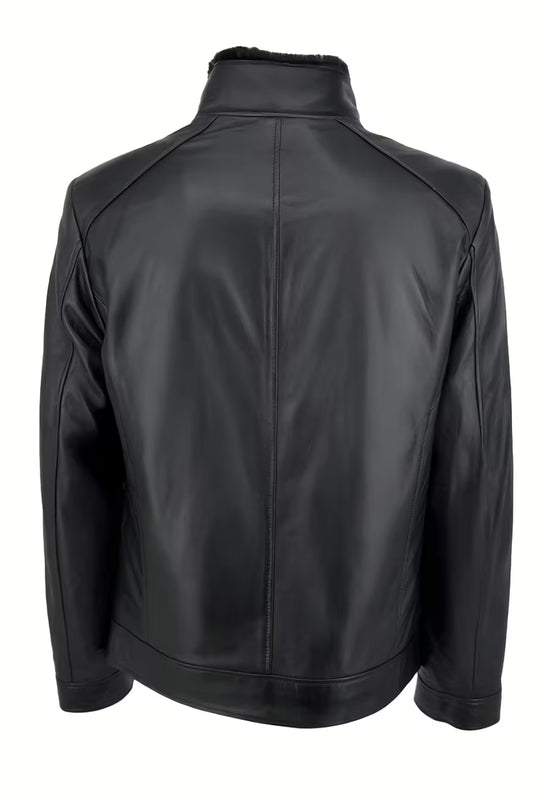 Luxus-Lammfelljacke Kevin | Schwarz & Merino-Lammfell