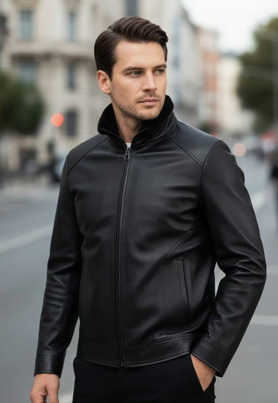 Luxus-Lammfelljacke Kevin | Schwarz & Merino-Lammfell