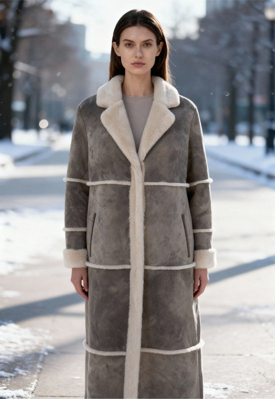 Damen Lammfellmantel Alina - Sanfte Wärme aus Shearling in natürlicher Raffinesse