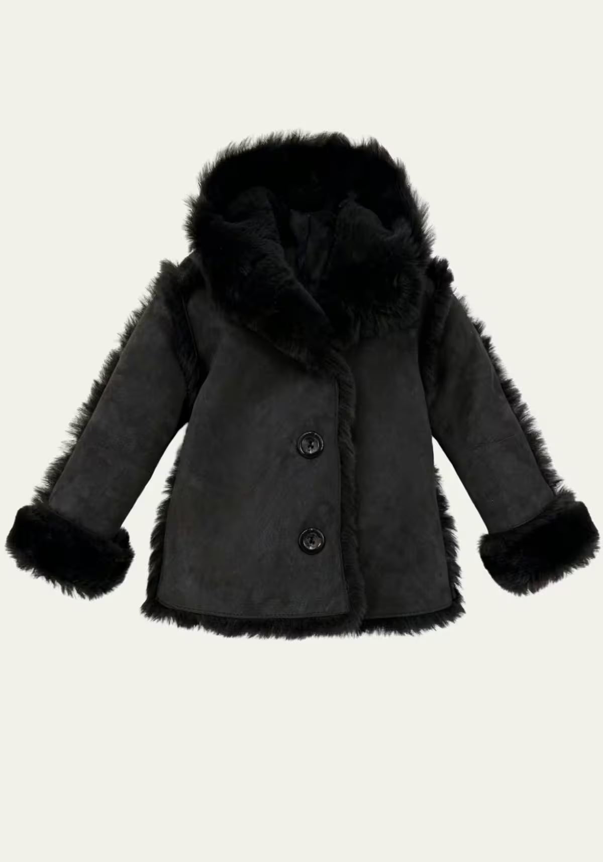 Kurtka z owczej skóry Luan Merino Czarna – Ziemista elegancja