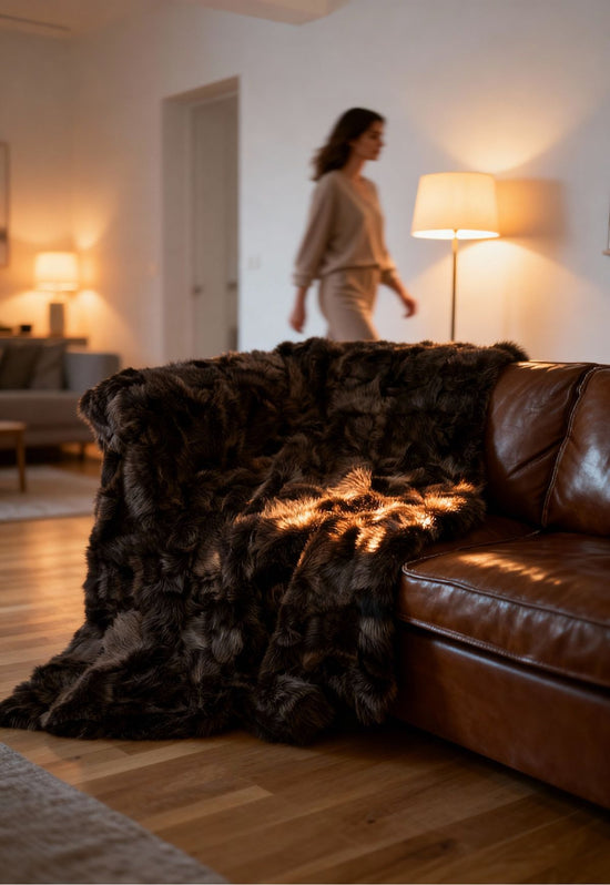 Lammfelldecke Toscana 190 x 150 cm Modell 2518 Schokoladenbraun