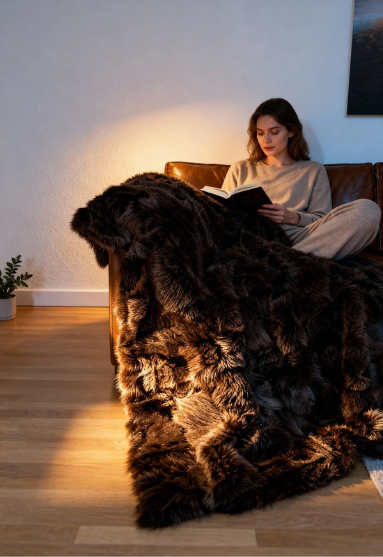 Lammfelldecke Toscana 190 x 150 cm Modell 2518 Schokoladenbraun