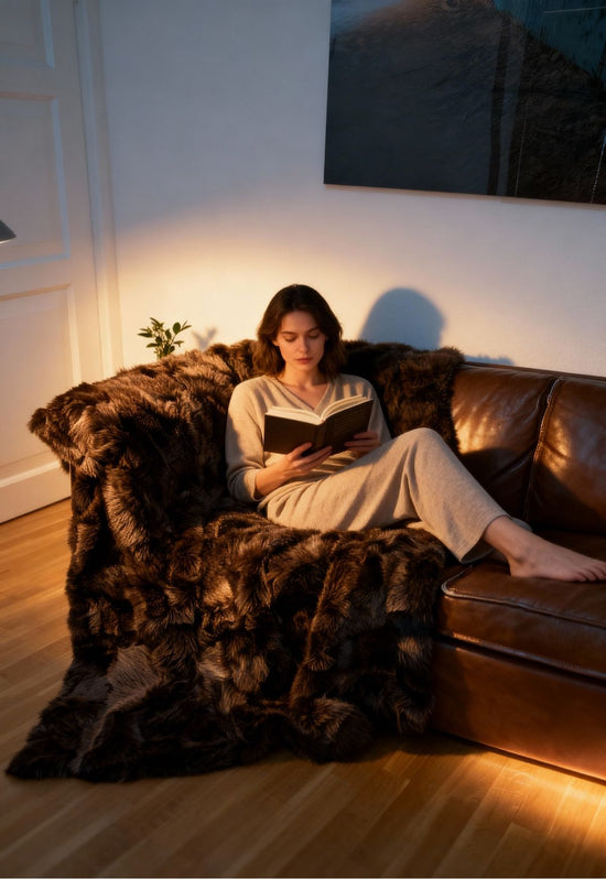 Lammfelldecke Toscana 190 x 150 cm Modell 2518 Schokoladenbraun