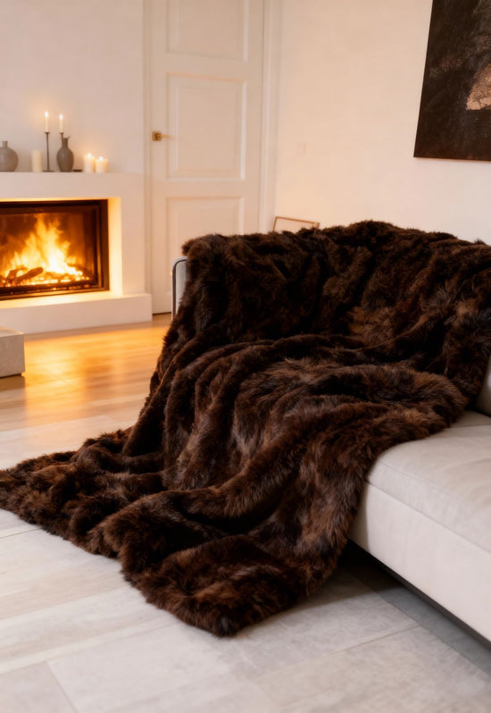 Lammfelldecke Toscana 190 x 150 cm Modell 2517 Schokoladenbraun