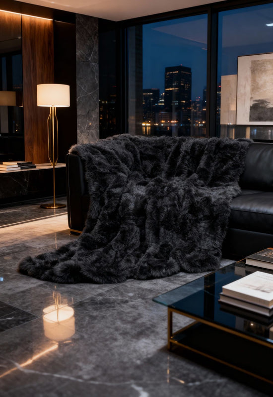 Lammfelldecke Toscana 210 x 200 cm Modell 2514 Dunkelgrau