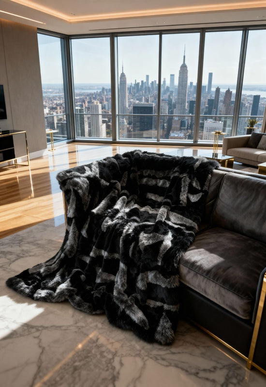 Lammfelldecke Toscana 200 x 200 cm Modell 2513 Anthrazit Melange