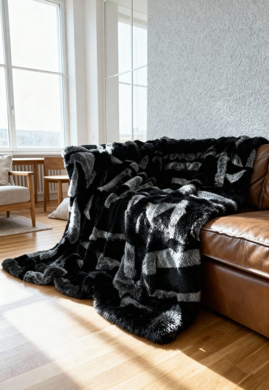 Lammfelldecke Toscana 200 x 200 cm Modell 2513 Anthrazit Melange