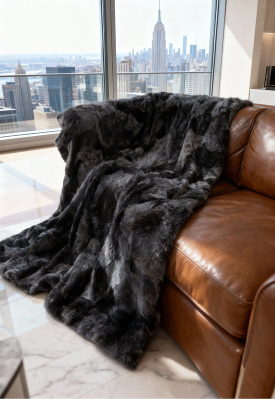 Lammfelldecke Merino 210 x 175 cm Modell 2509 Grau