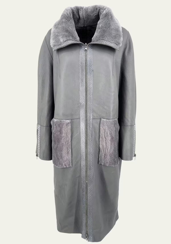 Reversible Coat - Luxurious Lambskin & Fine Nappa Leather - Timeless Elegance