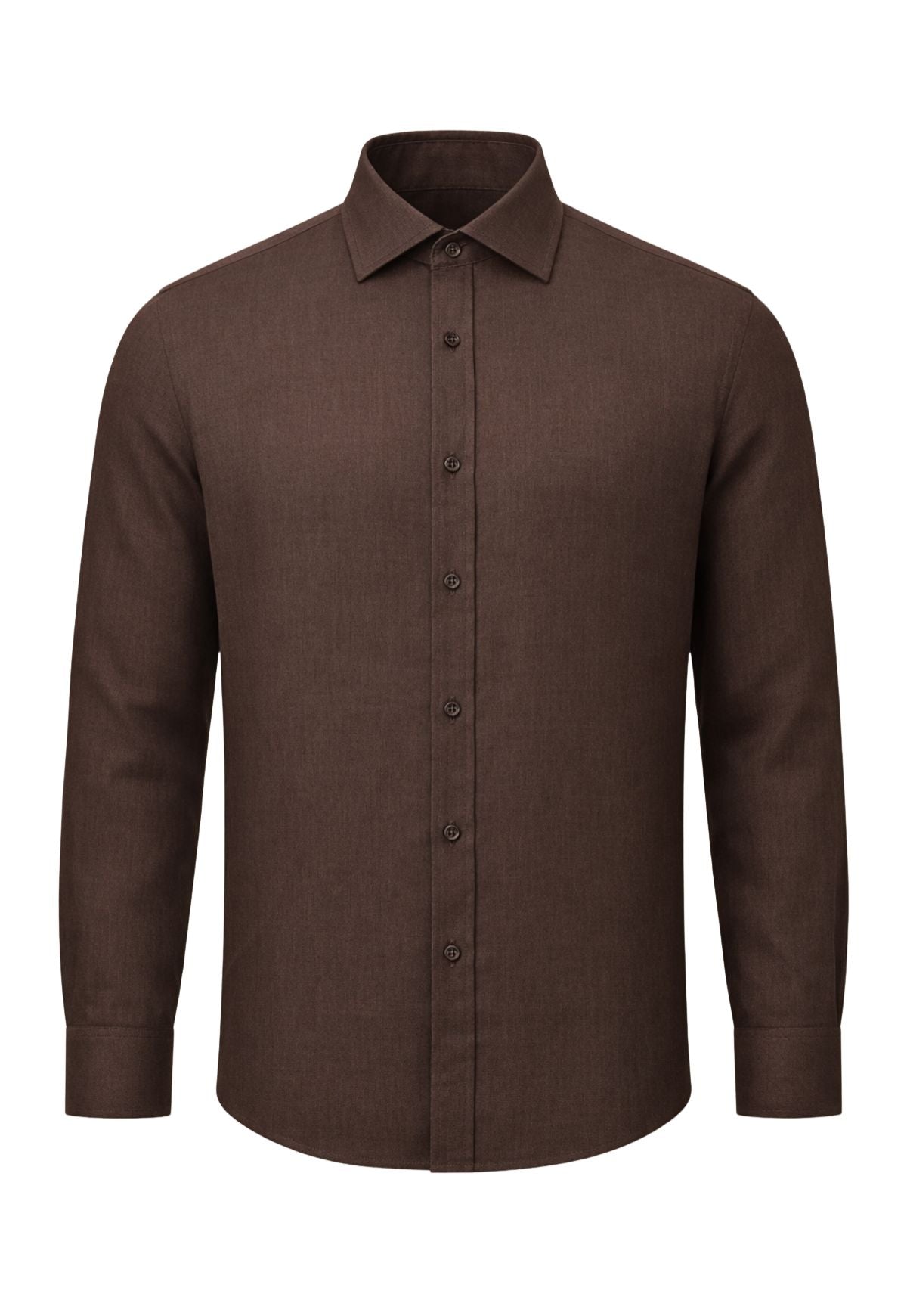 Men's Shirt made of 100% Linen in Brown - Summer Shirt with Kent Collar