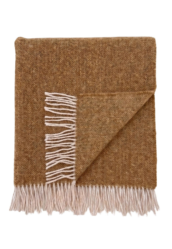 Merino wool blanket, 140 × 200 cm, in Cammello