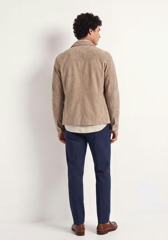 Herren Lederjacke aus Veloursleder – Zeitlos in Beige