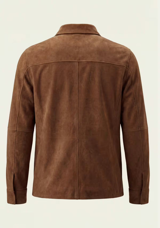 Herren Lederjacke aus Veloursleder – Zeitlos in Cognac