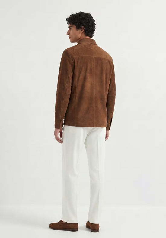 Herren Lederjacke aus Veloursleder – Zeitlos in Cognac