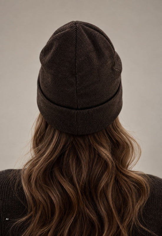 Strickmütze Naomi Braun aus 100 % Merinowolle – Unisex One Size