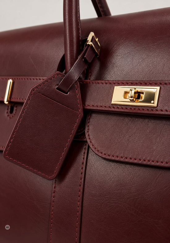 Herren-Reisetasche aus Leder Burgundy