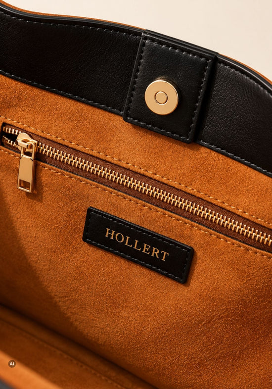 Damen-Shopper Suet aus Veloursleder Mustard