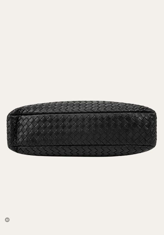 Damen-Schultertasche Nappa Totema aus geflochtenem Nappaleder Schwarz