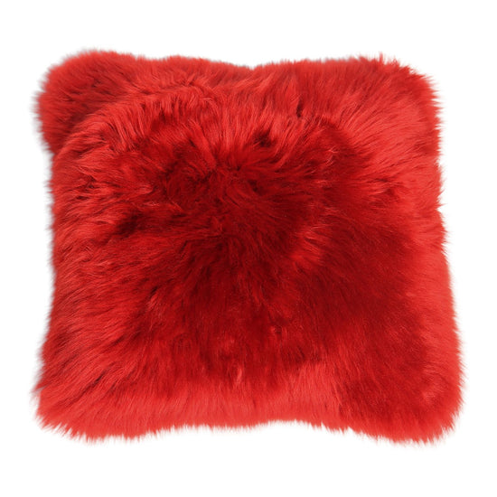 Lammfellkissen Merino Rot mit Inlett
