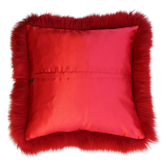 Lammfellkissen Merino Rot mit Inlett