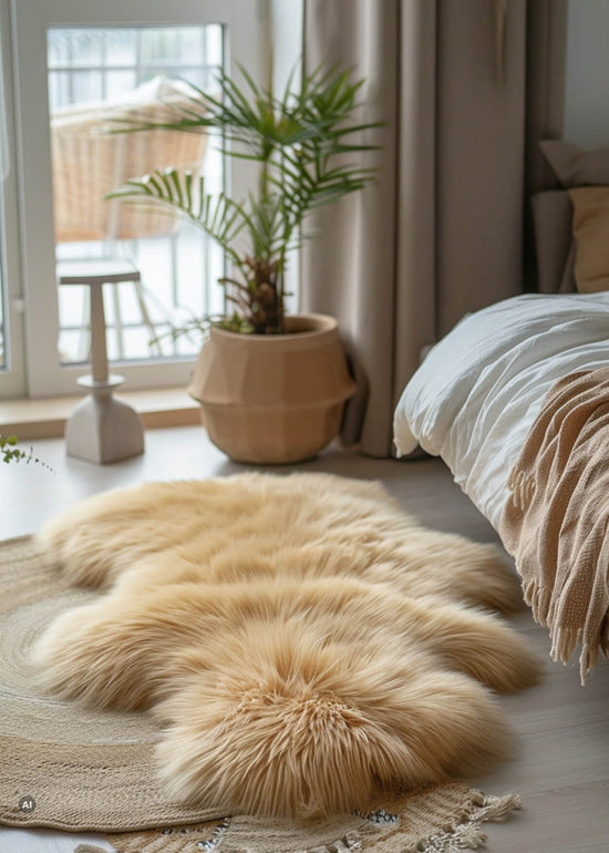 Premium Lammfell Coburger Fuchsschaf Hellbraun