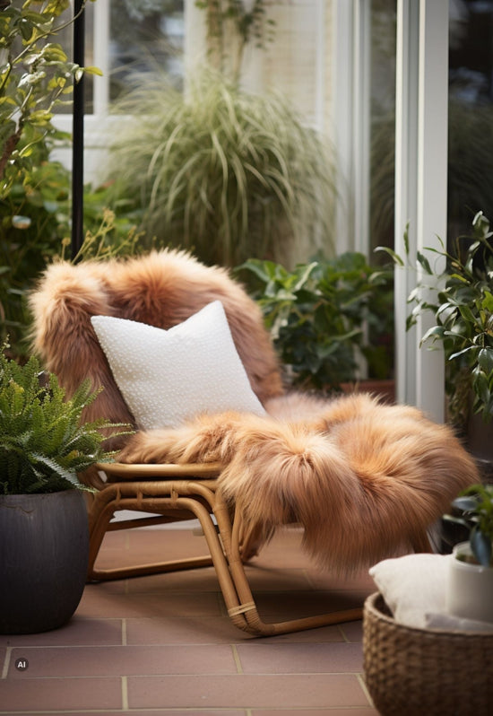 Premium Lammfell Coburger Fuchsschaf Hellbraun