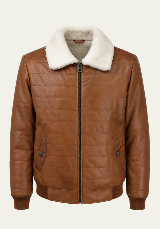 THORSTEN Premium Men’s Lambskin Jacket in Cognac