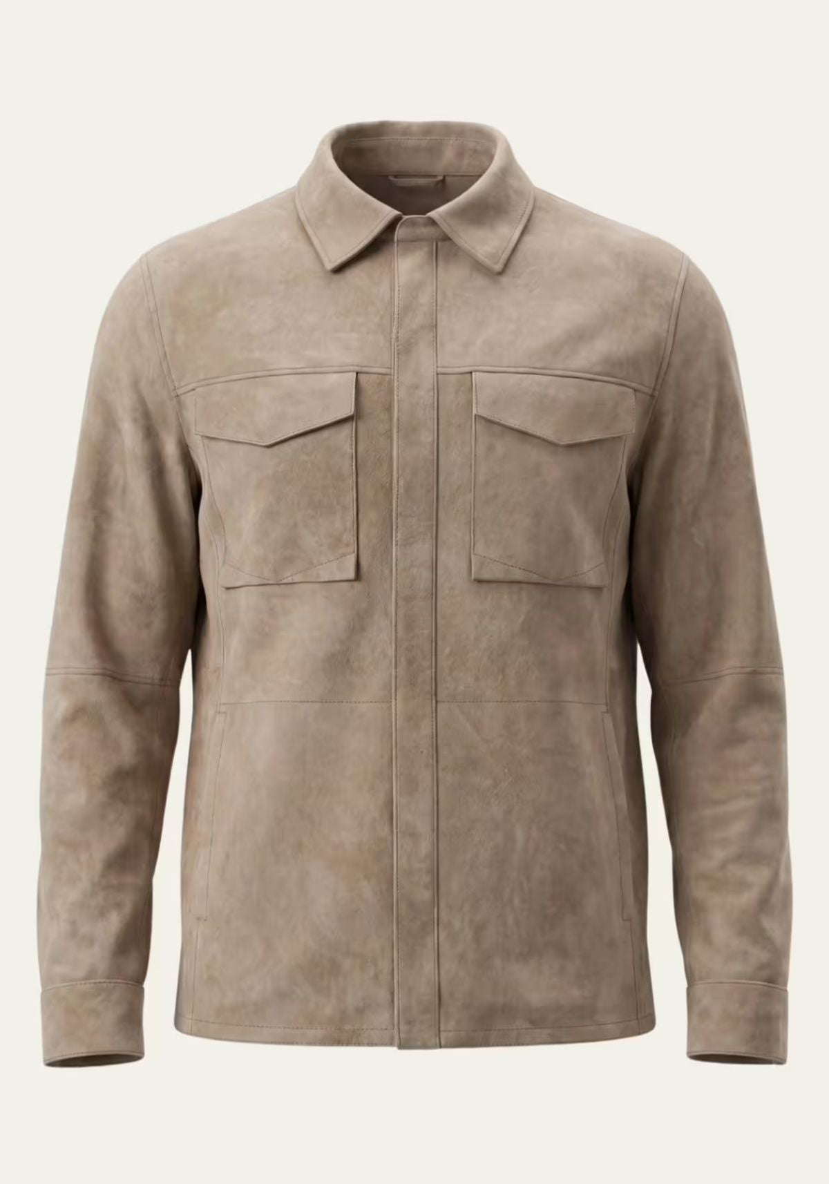 Herren Lederjacke aus Veloursleder – Zeitlos in Beige