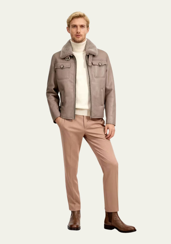 Shearling Herrenjacke Nevio – Elegante Raffinesse im modernen Stil